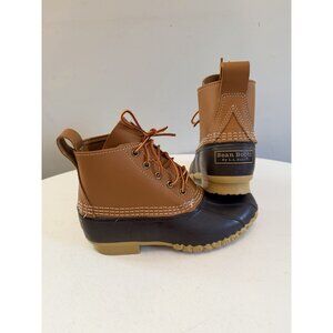 Bean Boots By L.L. Bean 6" Womens 6M Brown Lace Up Ankle Duck Boot